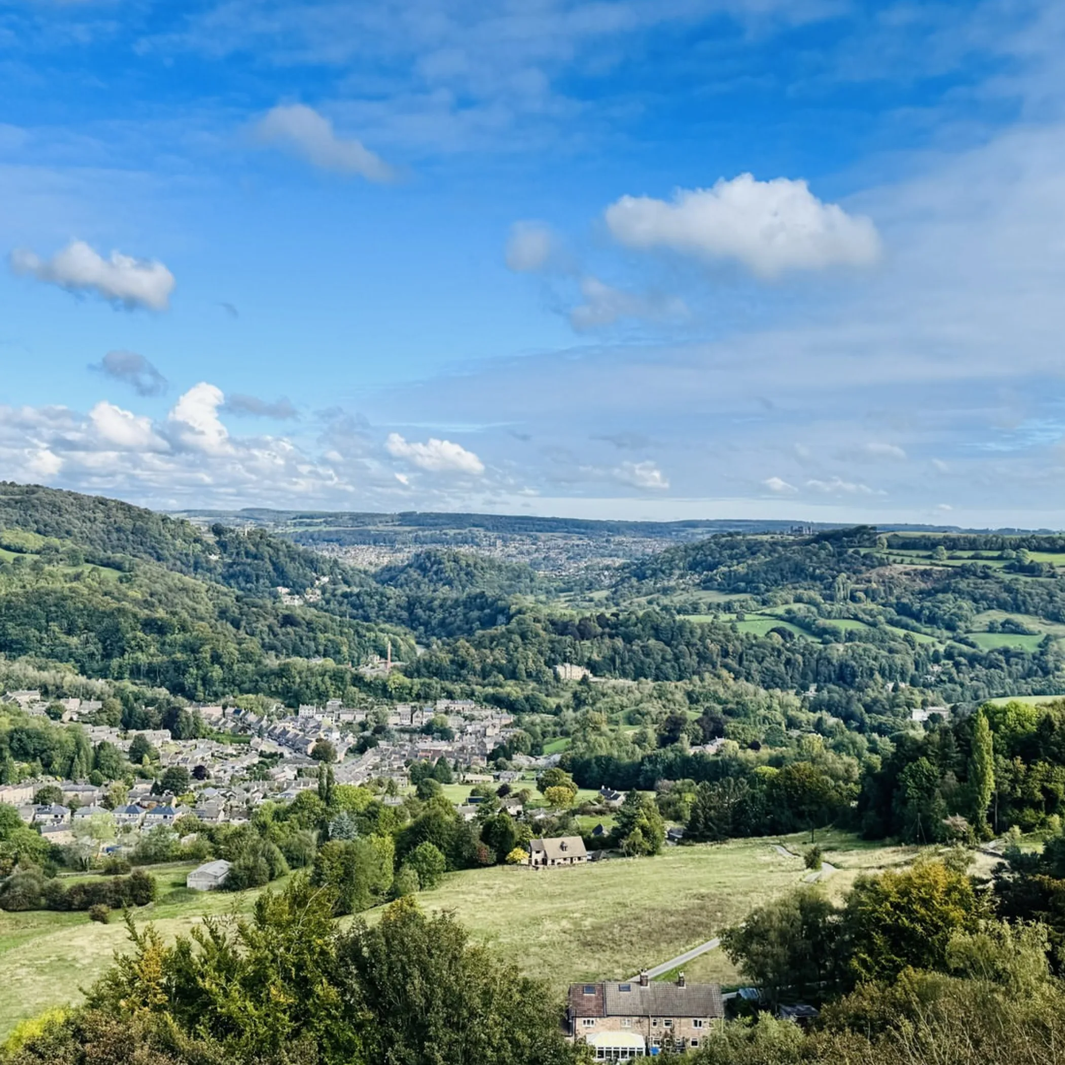 limestone landscape with town view